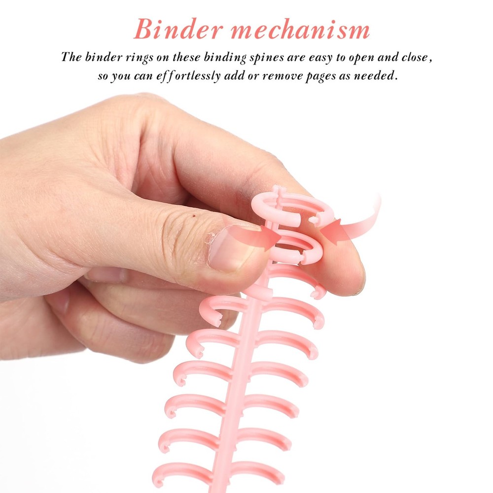 30 Pack Plastic Binding Rings 30-Hole Loose Leaf Binder Spines DIY Craft