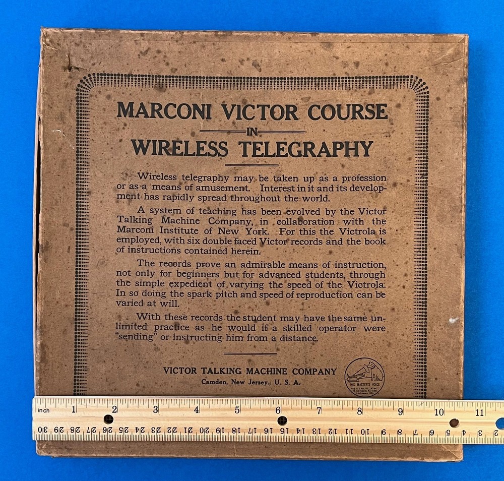 Victor Talking Machine Records Marconi Wireless Telegraphy Course Morse Code RCA
