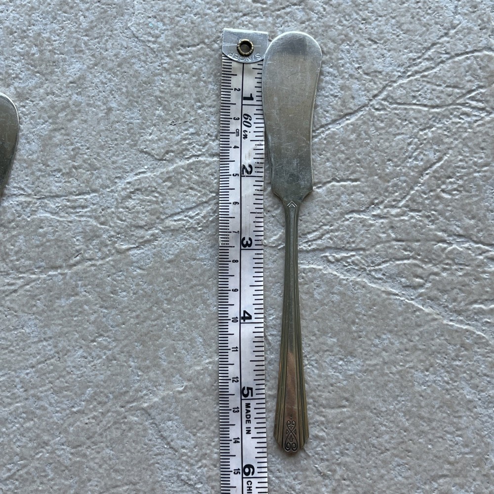 National Silver Co. Moderne Pattern Silverplate Flat Handle Butter Spreader 3 PC