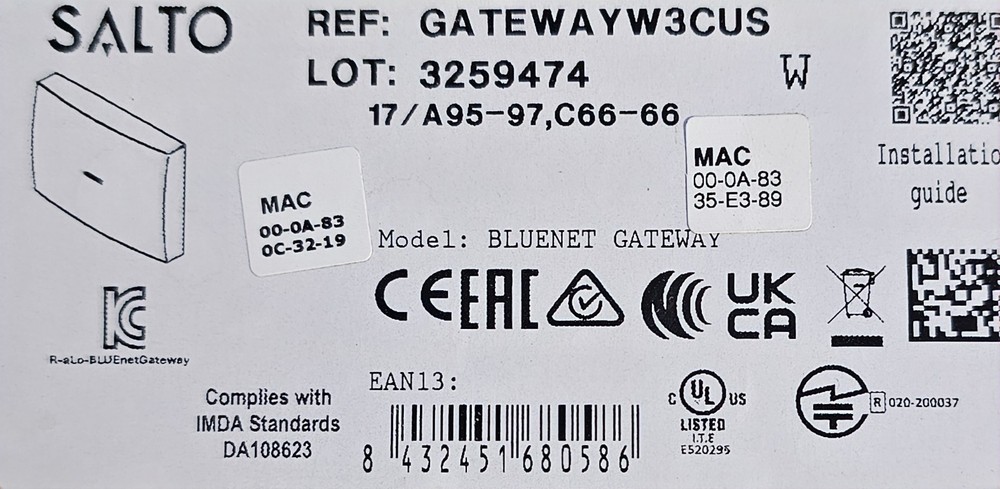 Salto Bluenet Gateway GATEWAY3CUS new