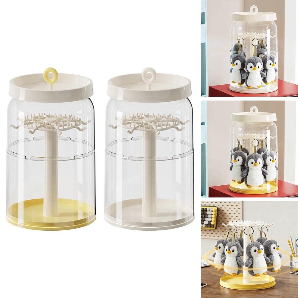 Figure Display Case Storage Organizer Rotating Dustproof Container Protection