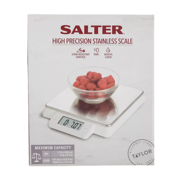 Digital Kitchen Scale Stainless Steel Platform LCD Display 11lb Capacity