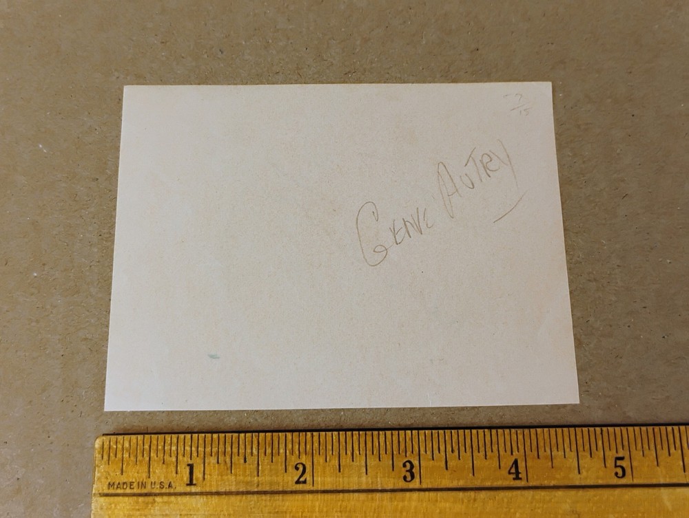 Gene Autry Signed Inscribed Cut Paper