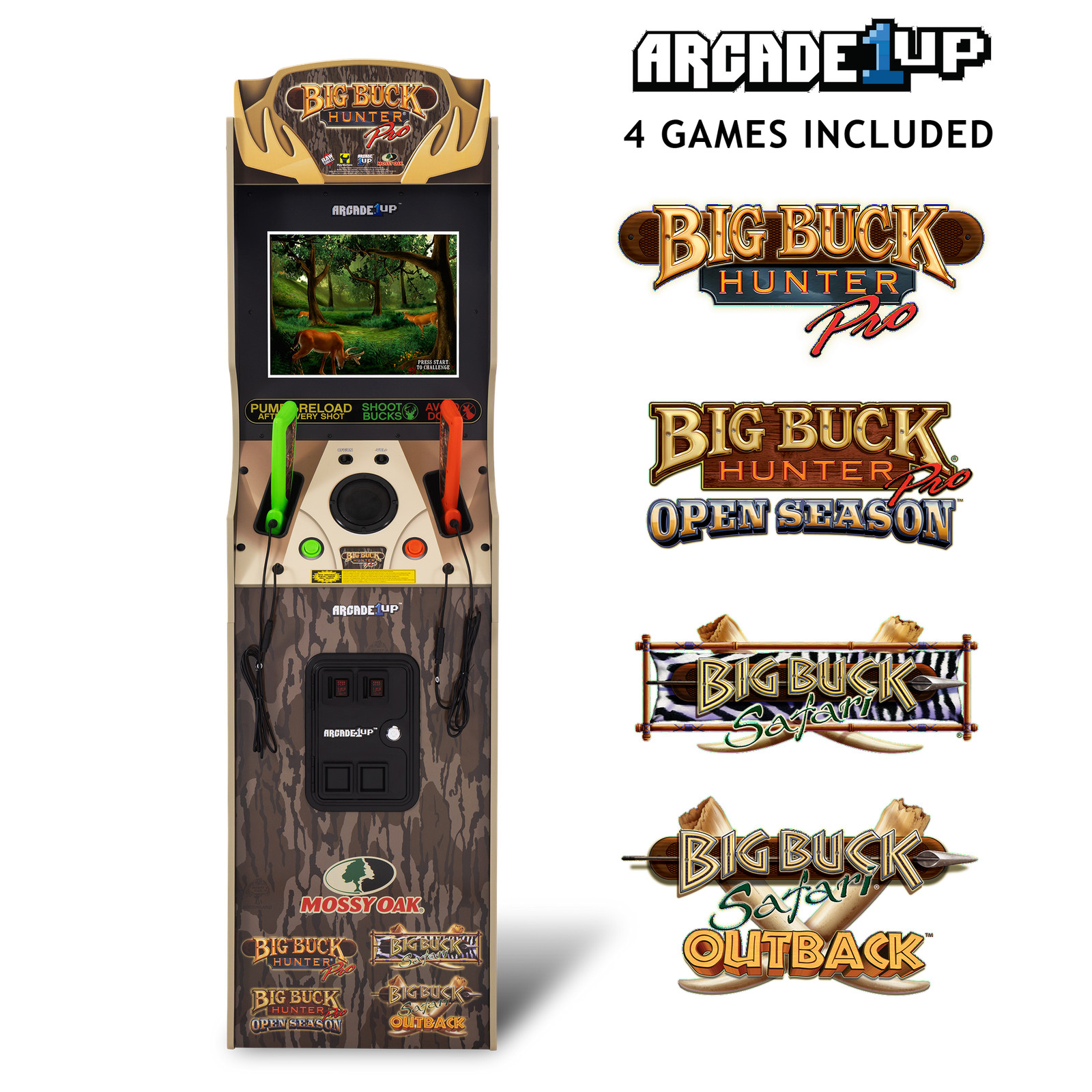 Big Buck Hunter Mossy Oak Deluxe Arcade Machine Full-Size Cabinet Multiplayer