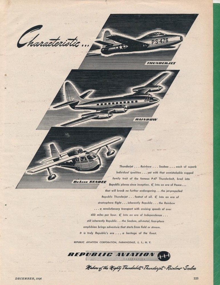 Magazine Ad - 1946 - REPUBIC AVIATION