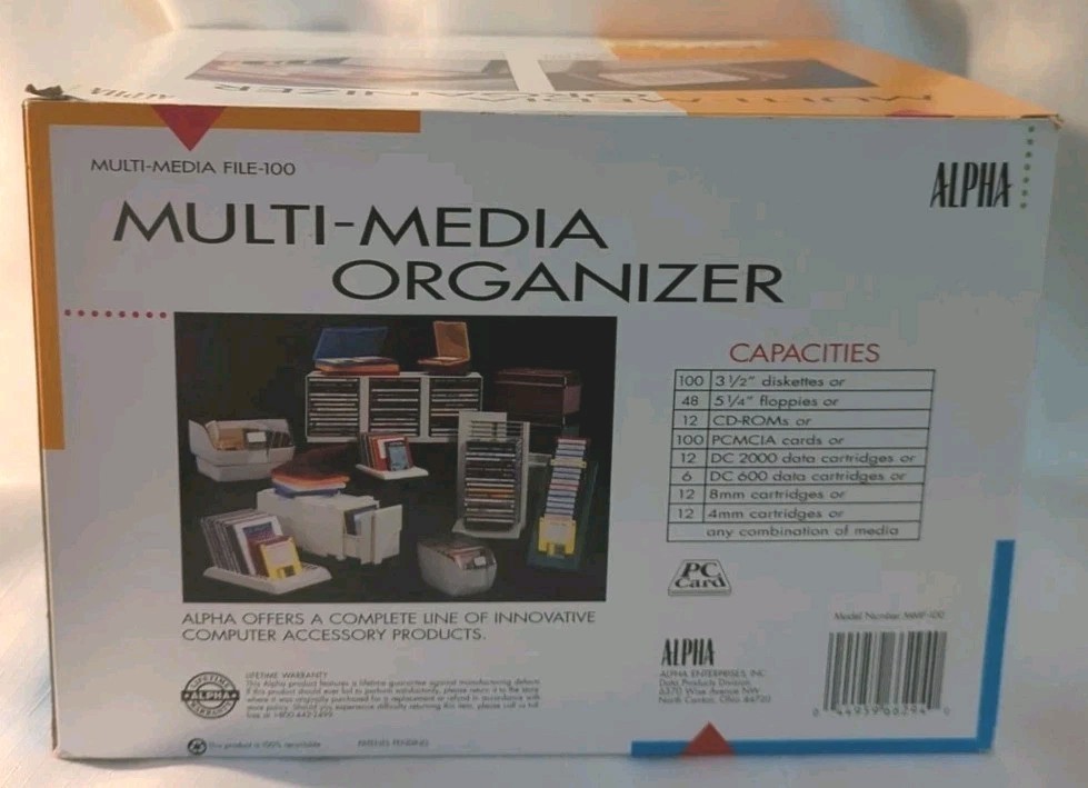 Alpha Multi-Media Storage Box Vintage Disk/CD Organizer - READ