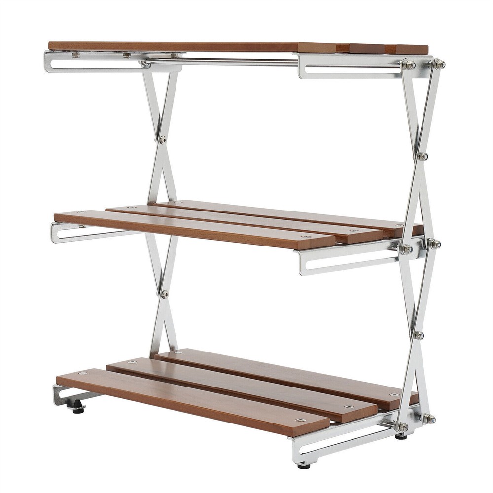 Camping Kitchen Table Picnic Cabinet Folding Cooking Storage Rack Portable