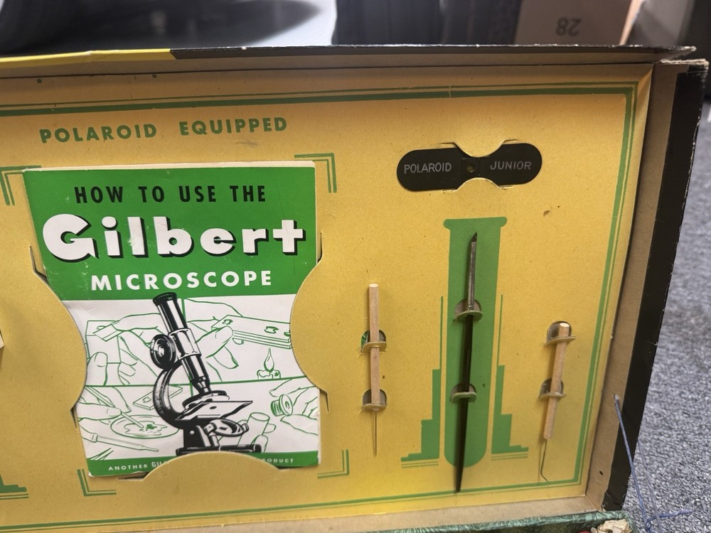 VINTAGE 1938 GILBERT MICROSCOPE SET No. 8 - Great Condition