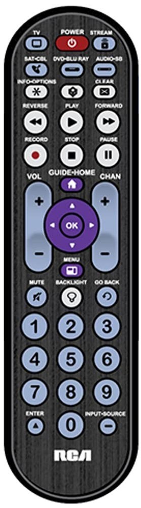 RCA RCRBB05BHE 5-Device Universal Remote Control, Streaming control for Black