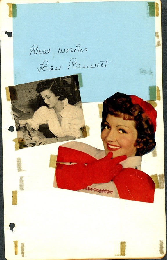 JOAN BENNETT Autograph - 1941