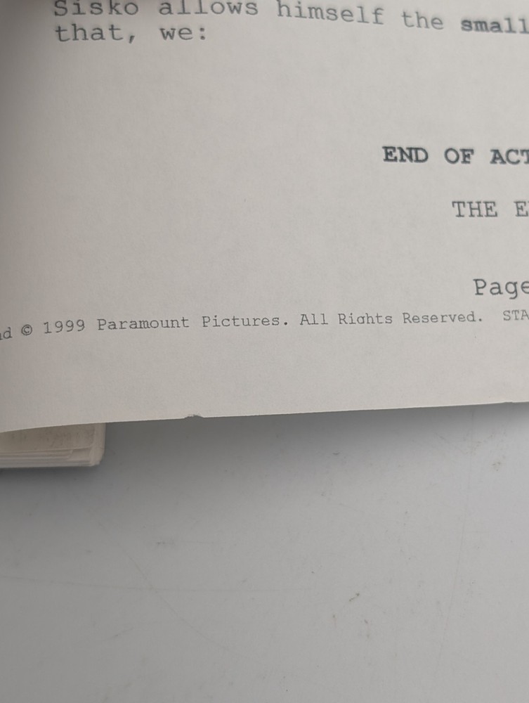 Star Trek Deep Space Nine Script For the Uniform #40510-511 Final Draft 1996