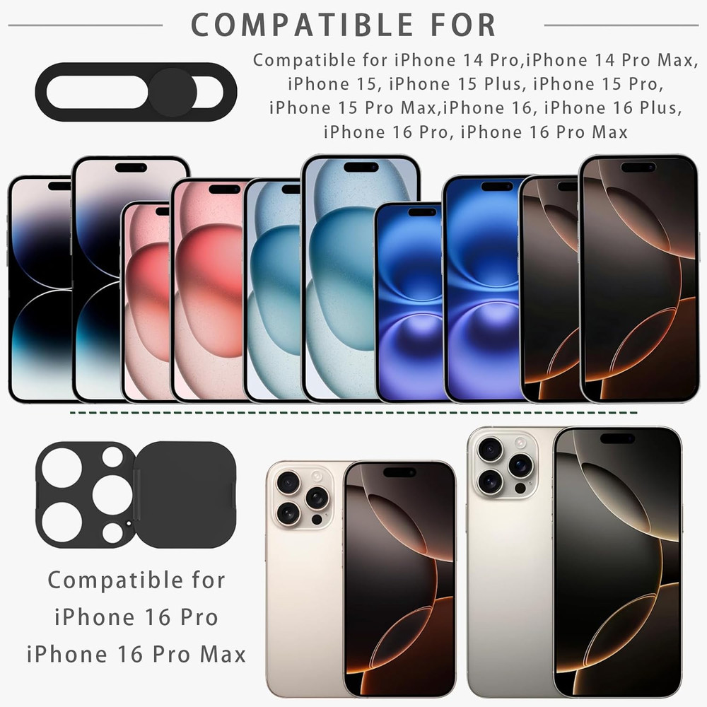 Privacy Cover Compatible for Iphone 16 Pro/Iphone 16 Pro Max with Front Camera C