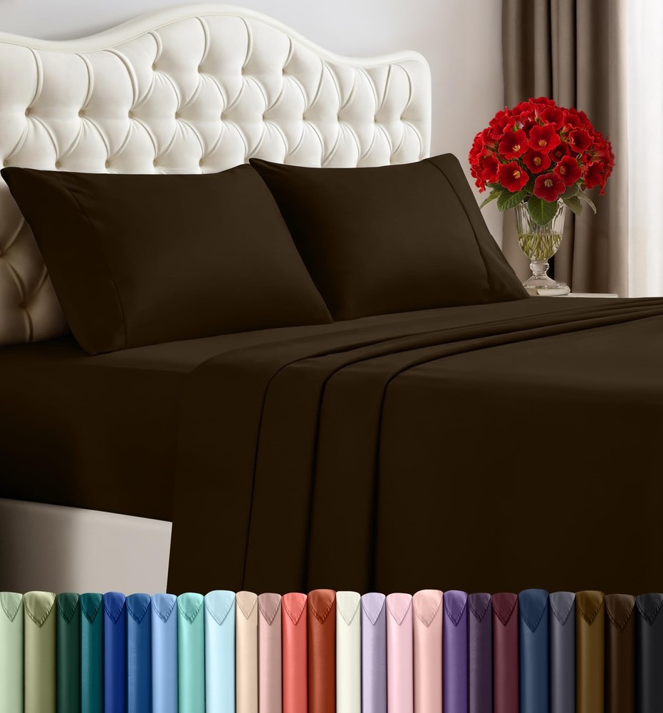 Utopia Bedding King Bed Sheets Set - 4 Piece Bedding - Brushed Microfiber - S...