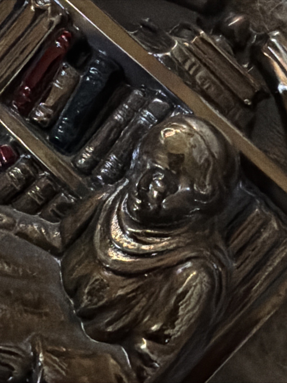 Antique Armor Bronze YePhilosopher Bookends 1920s Art Deco Scholar Library Pair