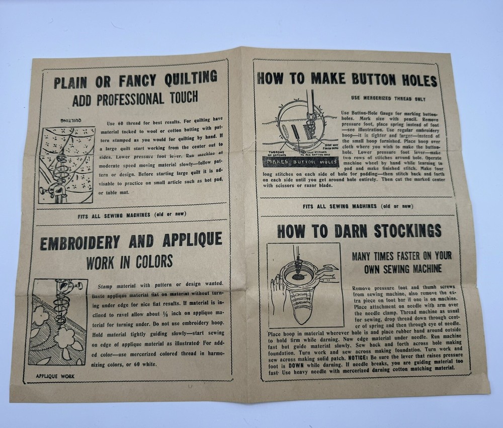 Easy Way Darner Buttonhole Maker Vintage. Please See Description About Spring