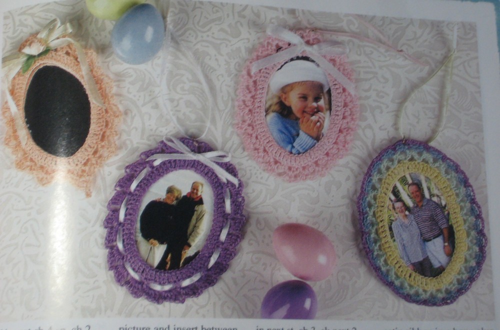 Easter Egg Frames; 4 styles (CQE-119) vintage crochet pattern
