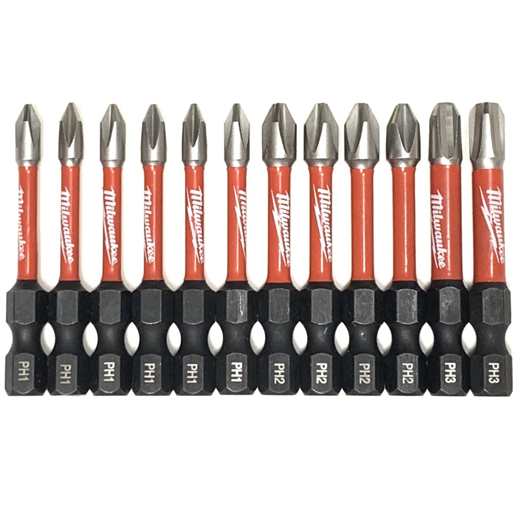 PH1 PH2 PH3 Milwaukee Shockwave Impact Duty 12 Bit Set Screw Driver Bits
