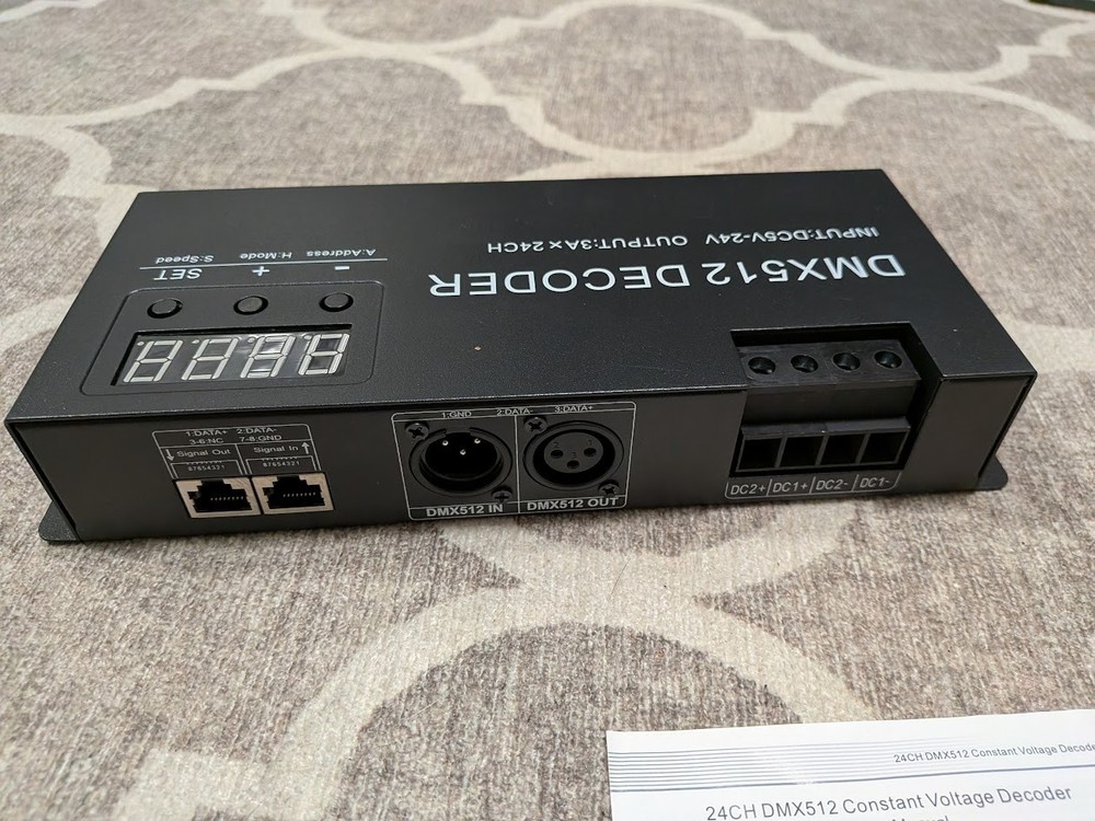 DMX512 Decoder 24 channel with Digital Display DC5V-24V RGB LED strip controller