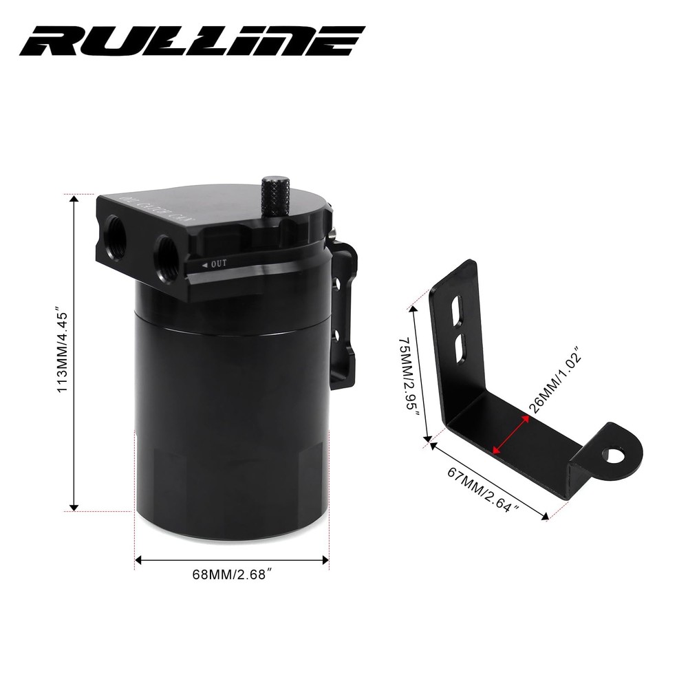 RULLINE Air Oil Separator, Catch Can Compatible with 2014-2018 Basic