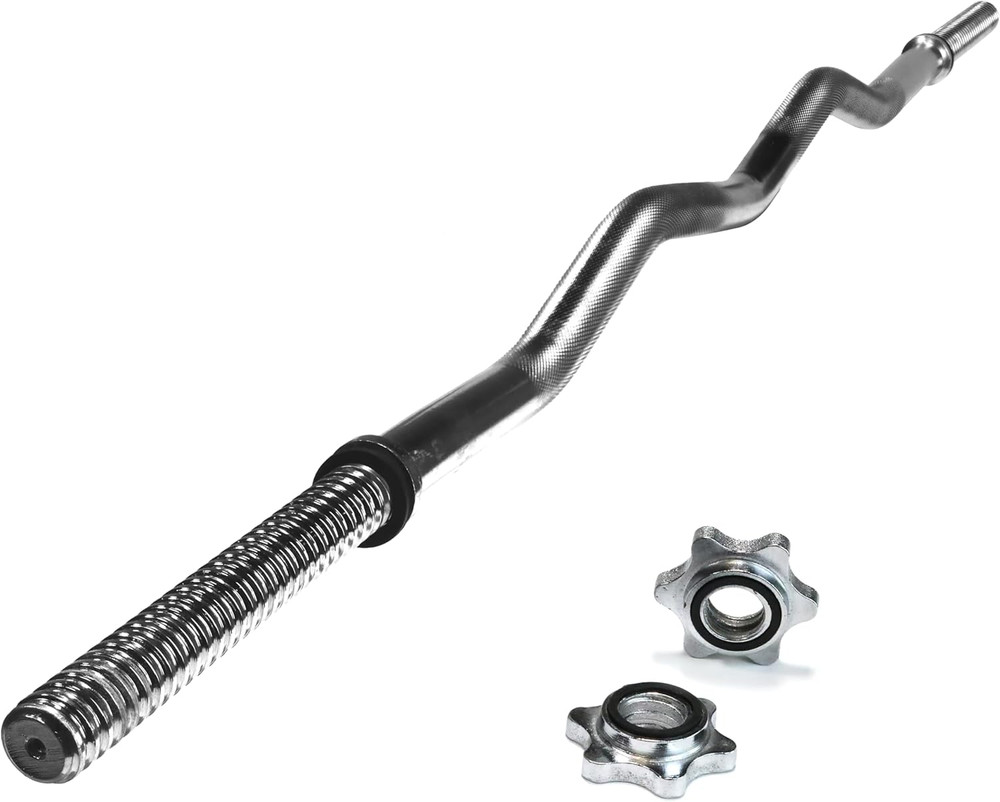 Cap Barbell 47-Inch Standard Threaded Solid Easy Curl Bar