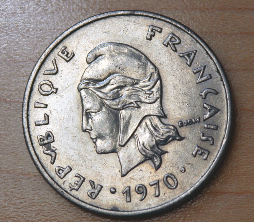 1970 French Polynesia 20 Francs