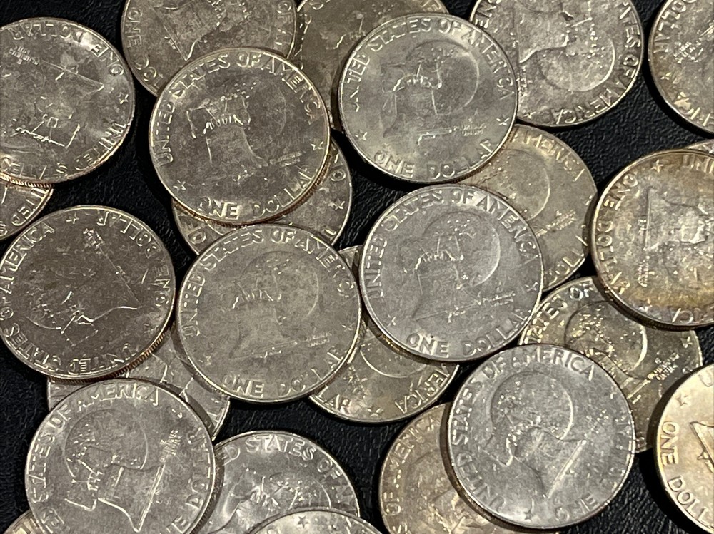 1976d Eisenhower Dollar • Bold Lettering • Type 1 • Type I • Average Circulated