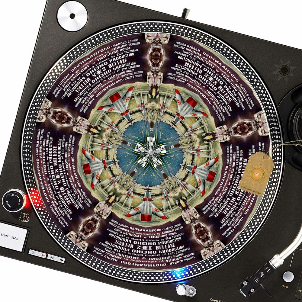 Space Rocket Turntable Slipmat GLOW BLACKLIGHT 12 inch