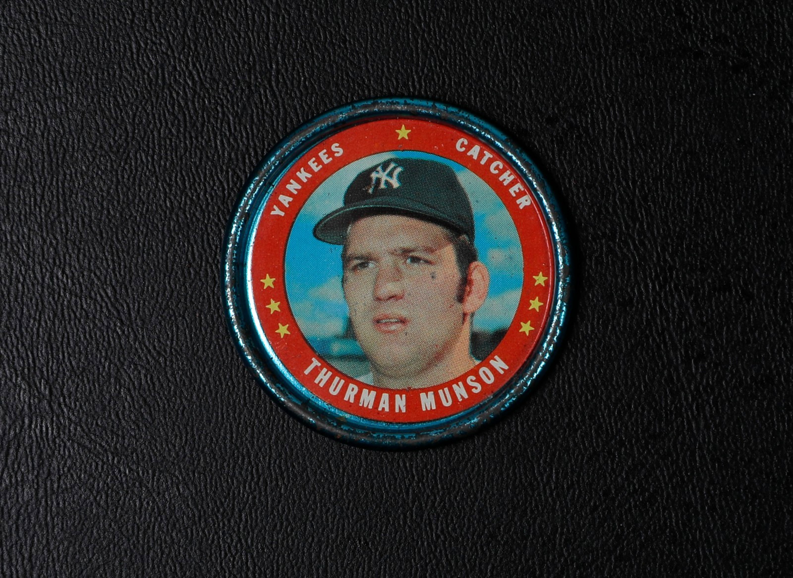 1971 Topps Baseball Coin Pin 118 THURMAN MUNSON New York Yankees