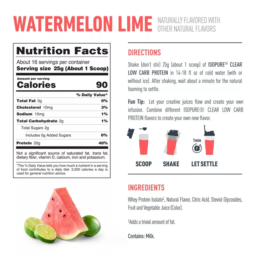 ISOPURE Clear Whey Isolate Protein Powder