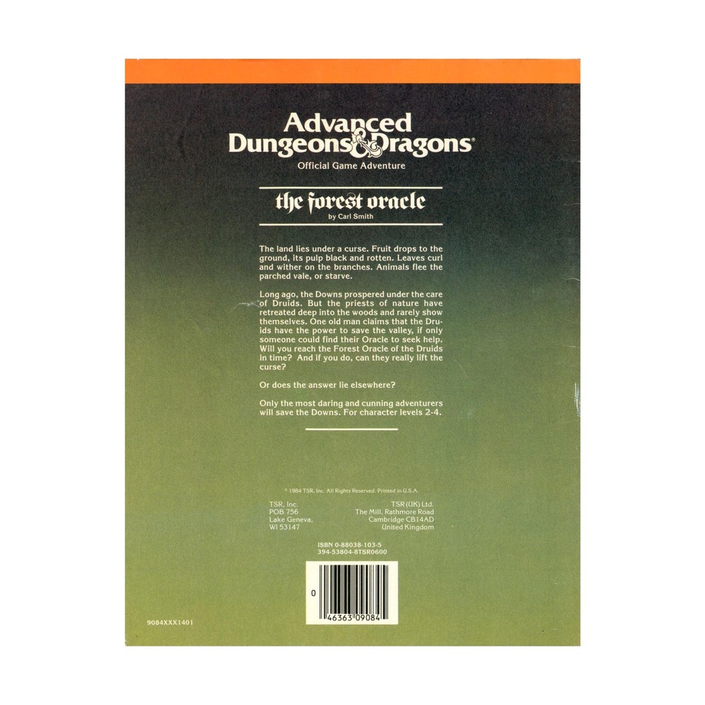 TSR AD&D 1st Forest Oracle Fair+