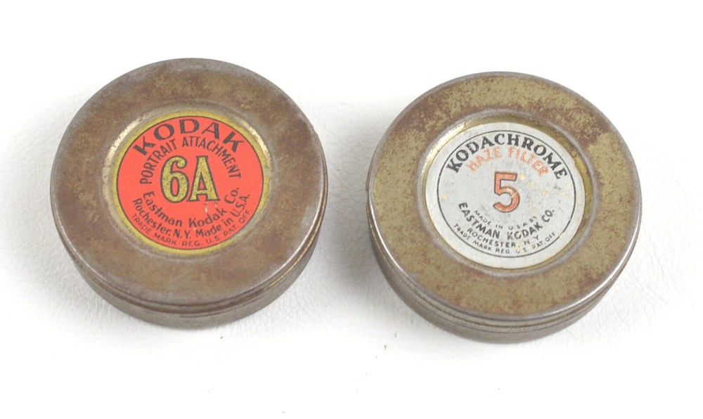 2) Kodak Camera Filter Portrait Attachment Tin Case