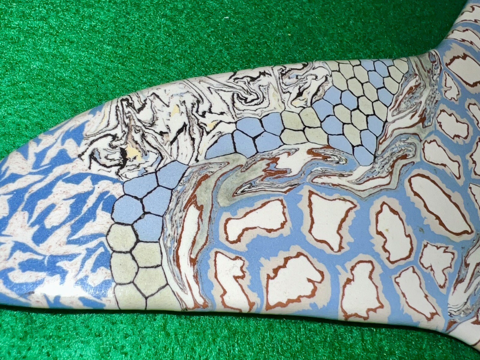 SIGNED Handcrafted NERIKOMI Art Pottery LOU MILLER 2001 Bowl Dish ORIGINAL