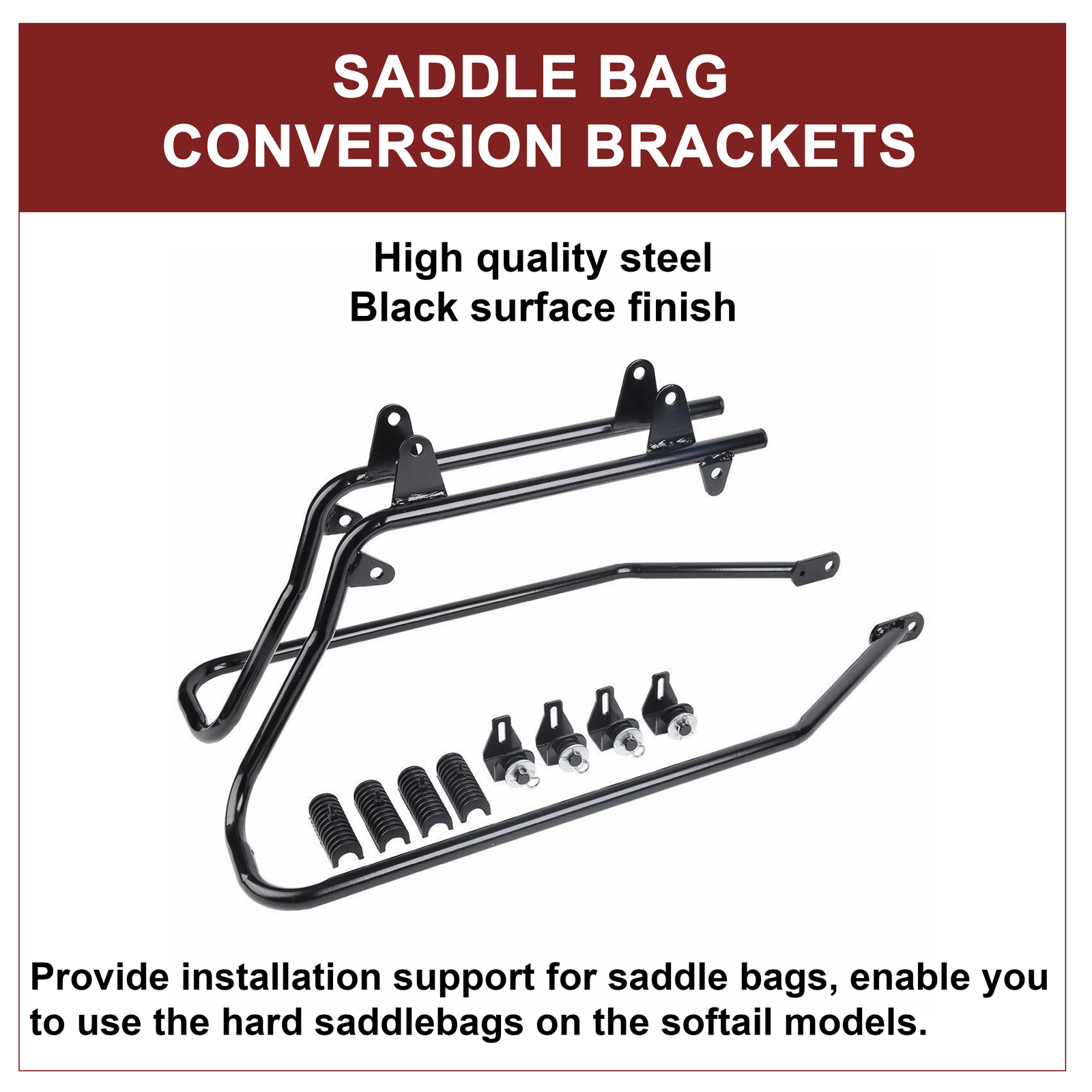 For Harley Softail Heritage Hard Saddlebags Saddle Bags & Conversion Brackets