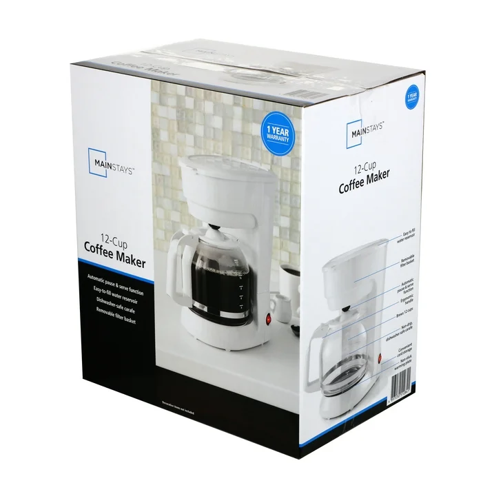 White 12 Cup Drip Coffee Make r, FreeShipping
