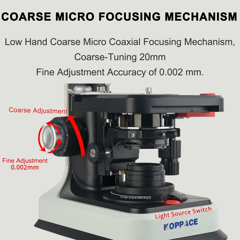 KOPPACE 40X-2500X Electron Biological Microscope 5 Million Pixels USB2.0 Camera
