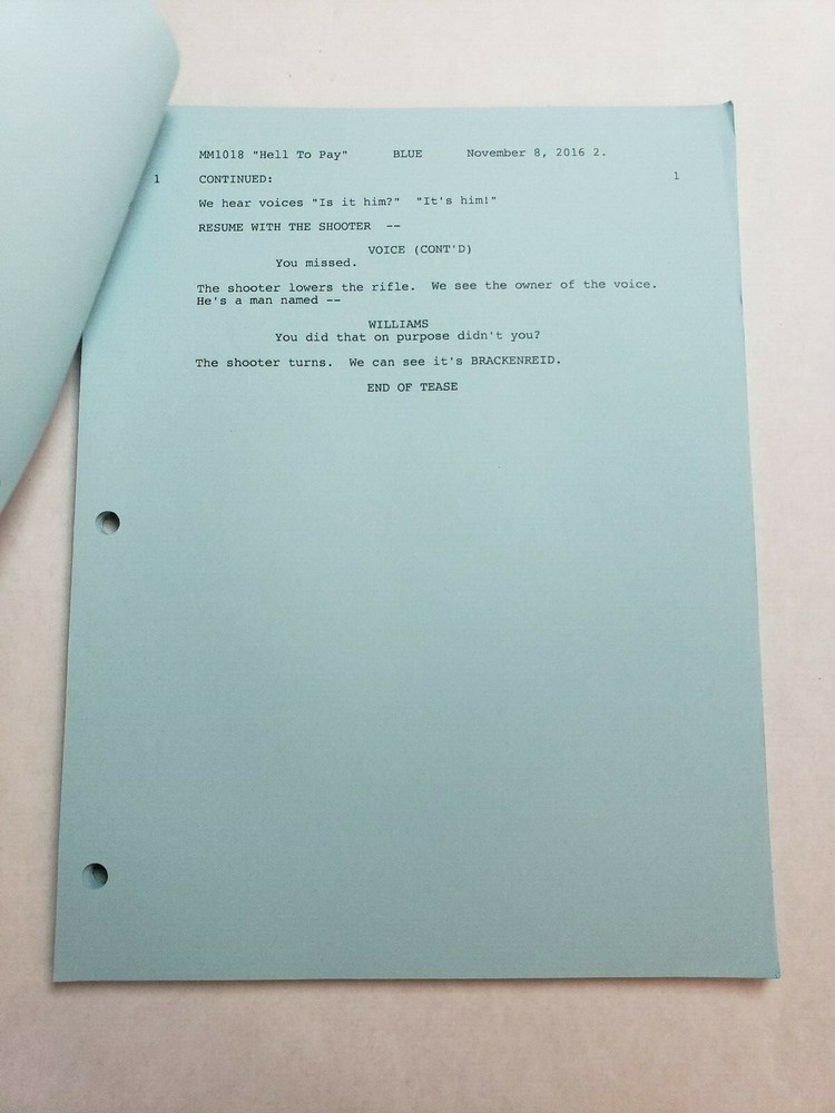 MURDOCH MYSTERIES / Peter Mitchell 2016 TV Script, JONNY HARRIS "Hell to Pay"