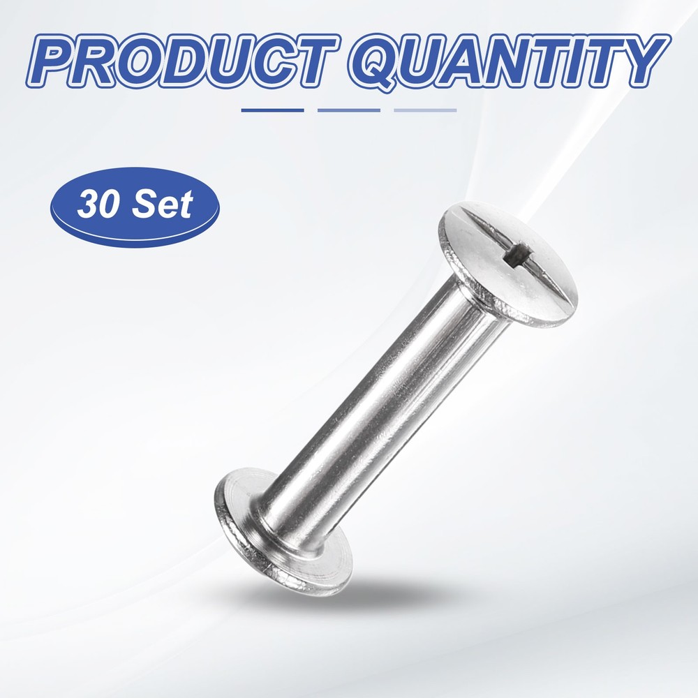 30set Phillips Chicago Screw M3x18mm Binding Post Screw, Silver