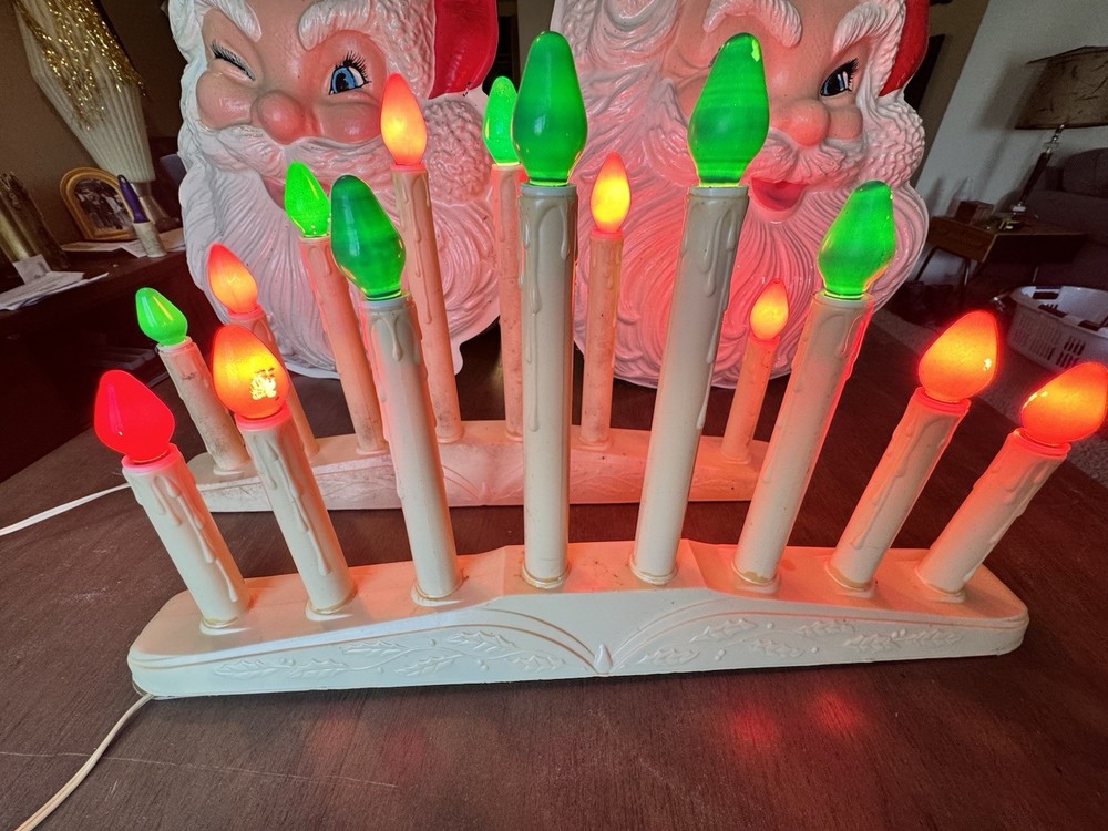 Two Vintage Christmas Candelabras