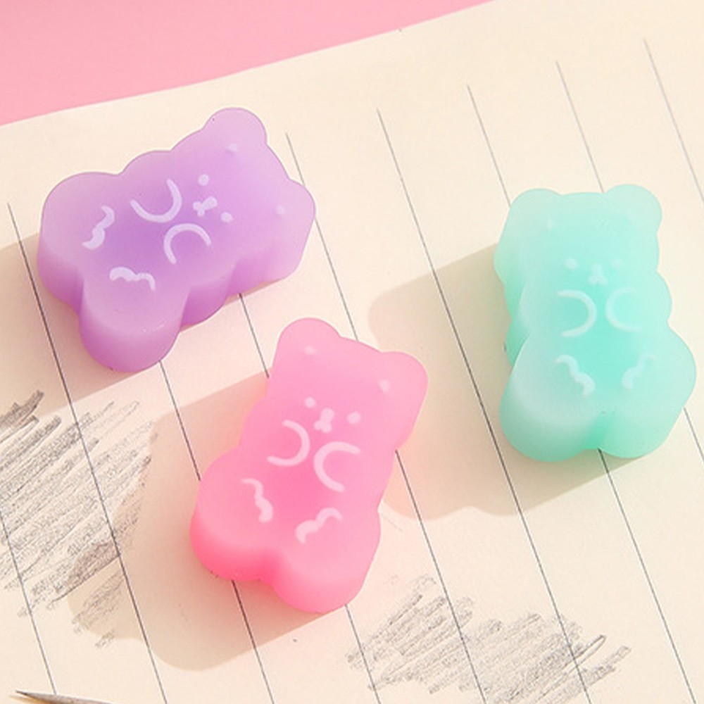 Erasers Animals 5Pcs Cute Bear Rubber Pencil Eraser Interactive Eraser advantage
