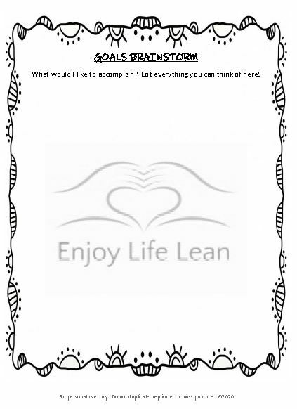 Printable Goal Setting Digital File