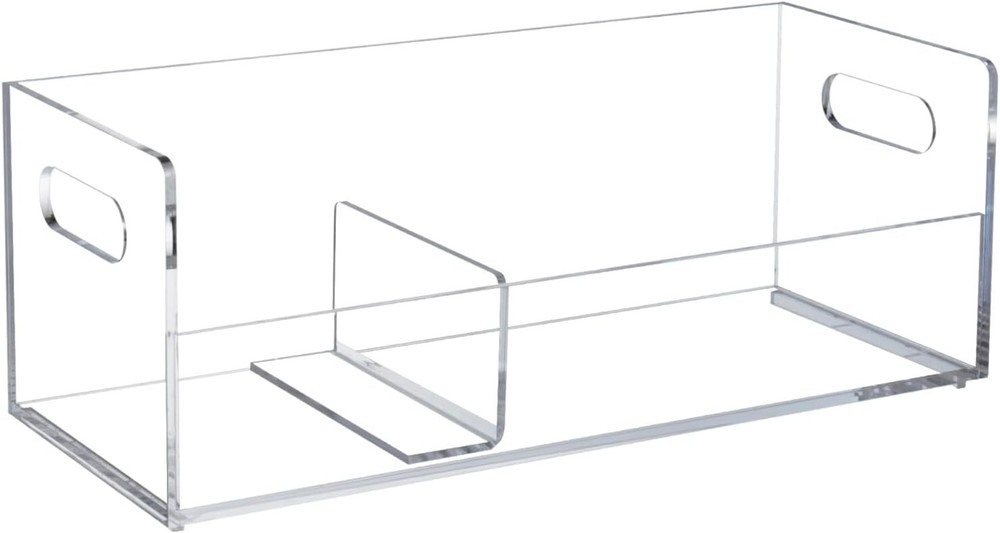 Clear Acrylic Stackable CD Holder Rack with Handles, Media Storage Organizer