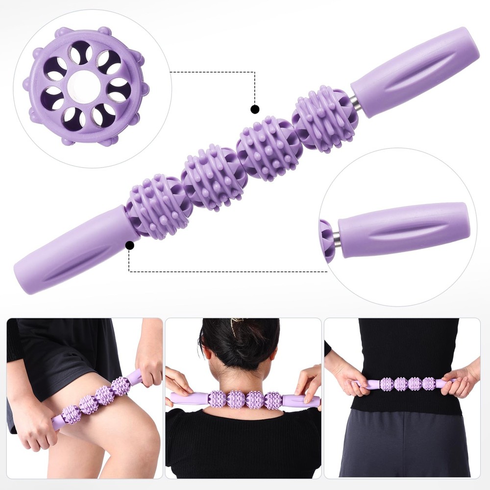 6Pcs Foam Roller Set Includes Peanut Massage , Back Roller, Massage Roller St...