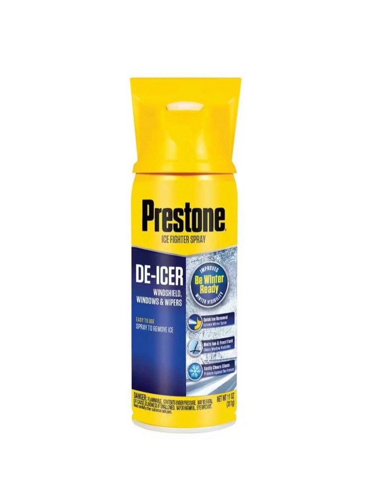 6 PACK - Prestone 11 oz. Spray Windshield De-Icer with Scraper Top AS242
