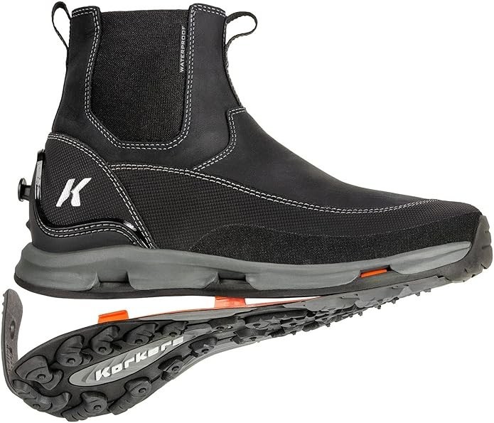 KORKERS Alpine Chelsea Men’s Black Boots TrailTrac Sole Size 10