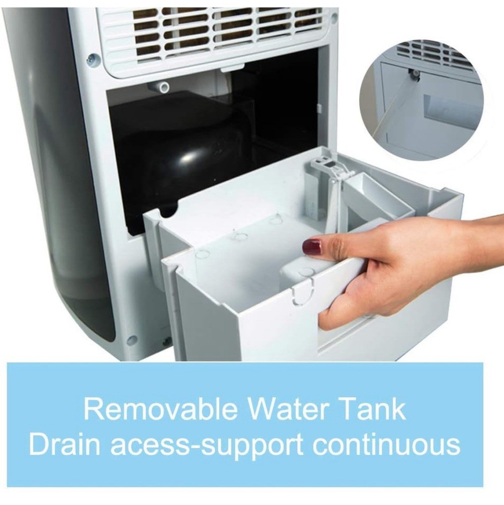 Compact 20 Pint Portable Dehumidifier with Humidity Sensor, Timer, 2 Speed