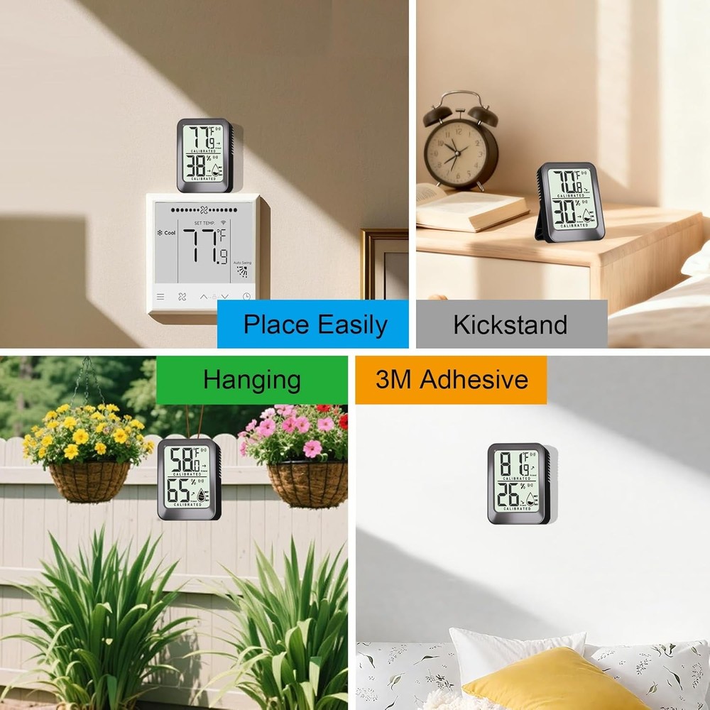Digital Mini Hygrometer Thermometer 3 Pack Room Humidity