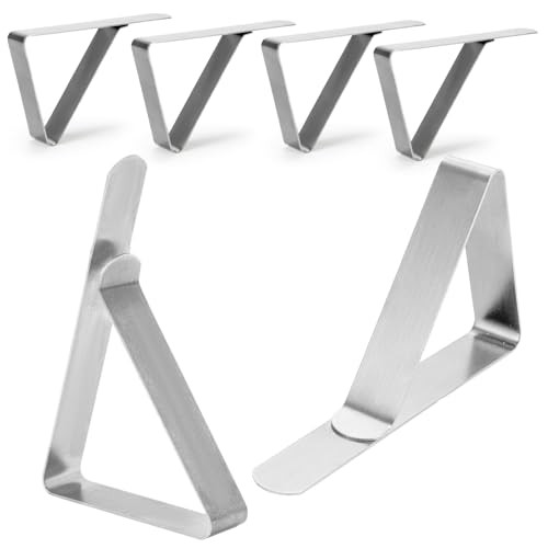 Pack Tablecloth Clips - Rust-Proof Table Cloth Holder Clips for Outdoor & 6