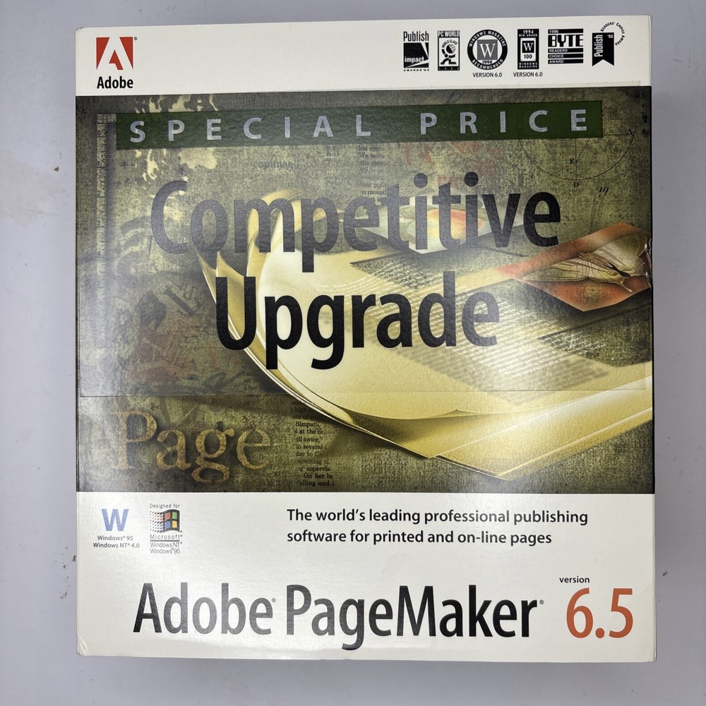 Adobe PageMaker 6.5 Competitive Upgrade Windows 1995