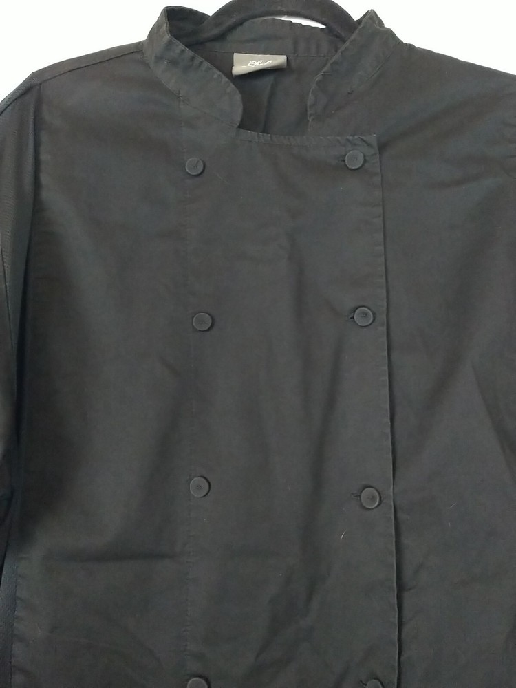 Chef Code Jacket Unisex 2XL Black Short Sleeve Pockets Stretch Comfort