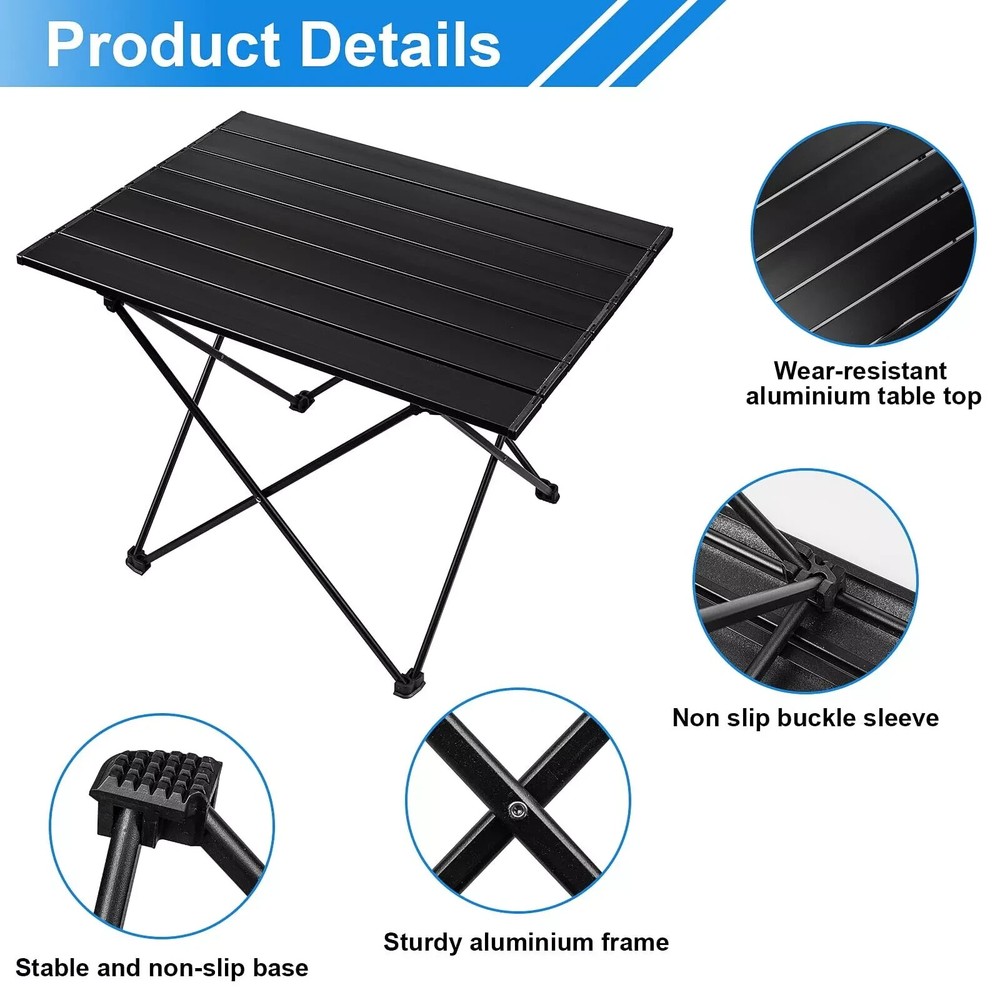 Medium Camping Table 22″L x16″W Portable Folding Camping Side Table with Carr...